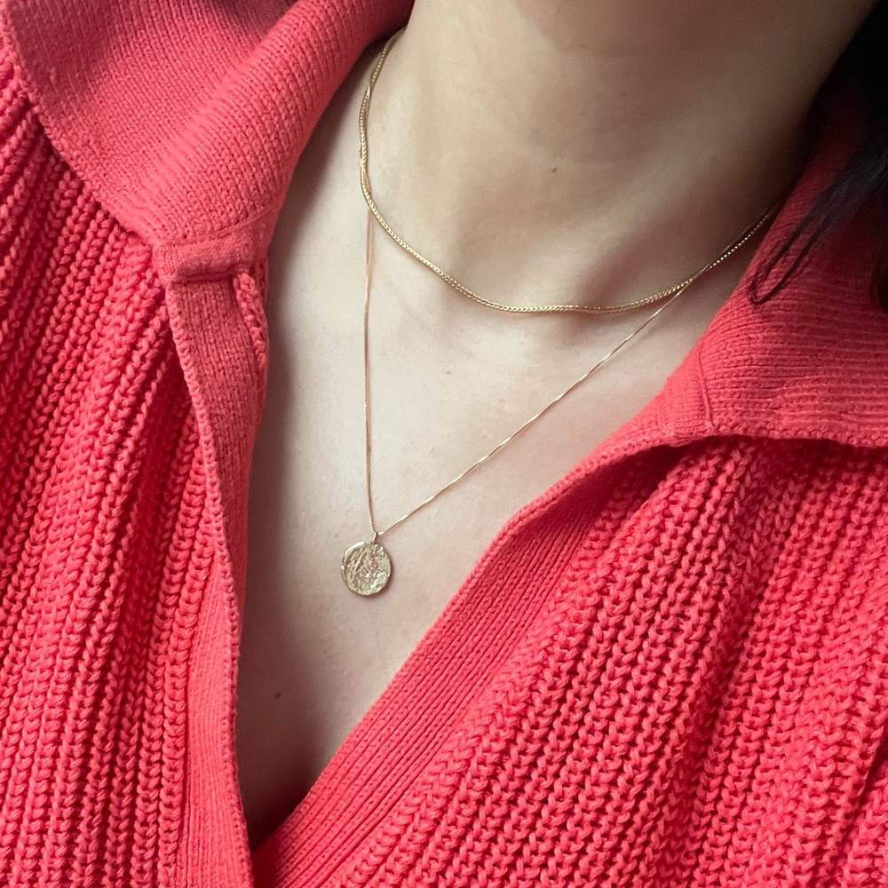 serefina 14k gold plated double layer necklace